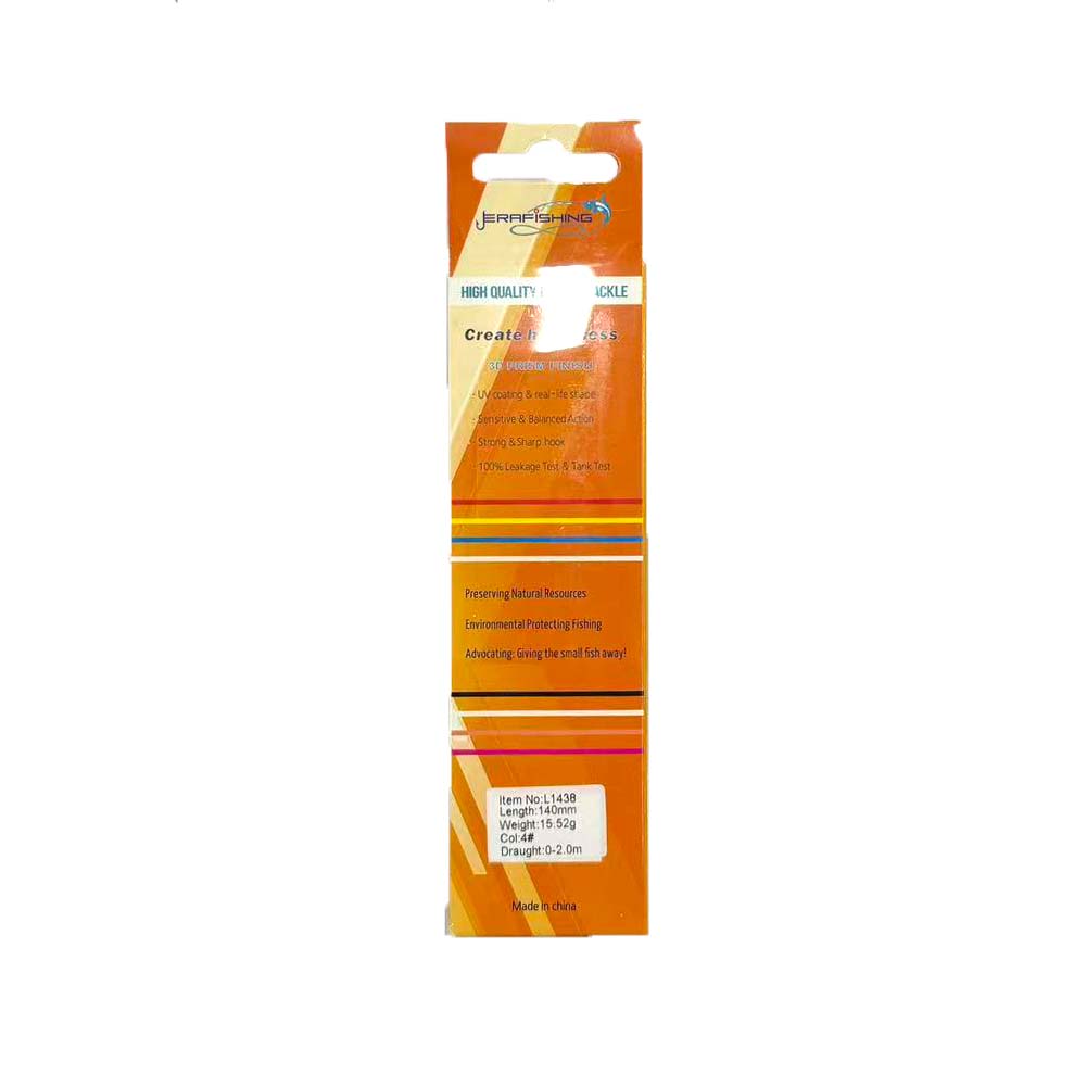 Воблер составной "ERAFISHIG" WEIGHT: 15.52g, LENGTH:140mm №：L1438 COL:4#